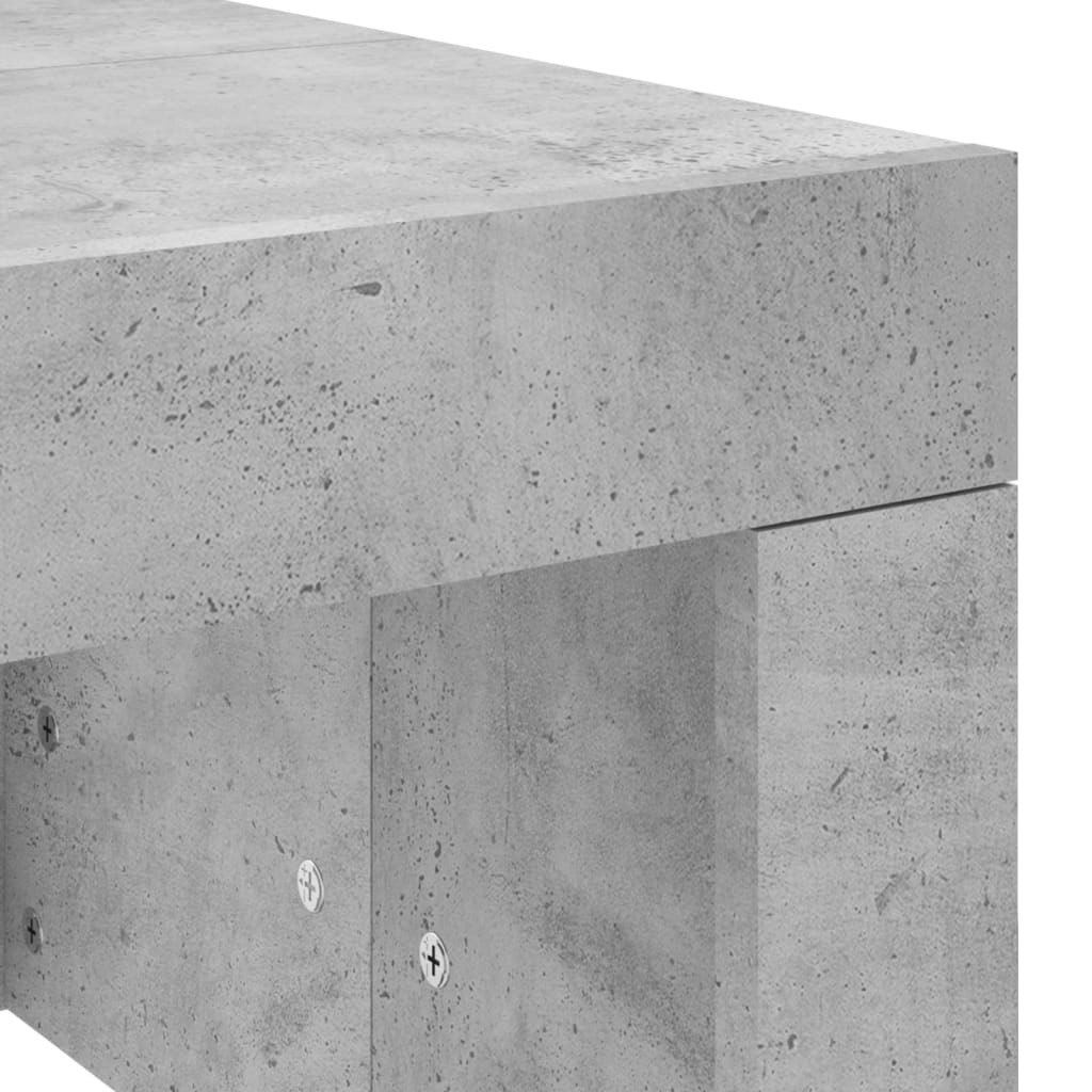 vidaXL Mesa de centro madera de ingeniería gris hormigón 102x50x36 cm