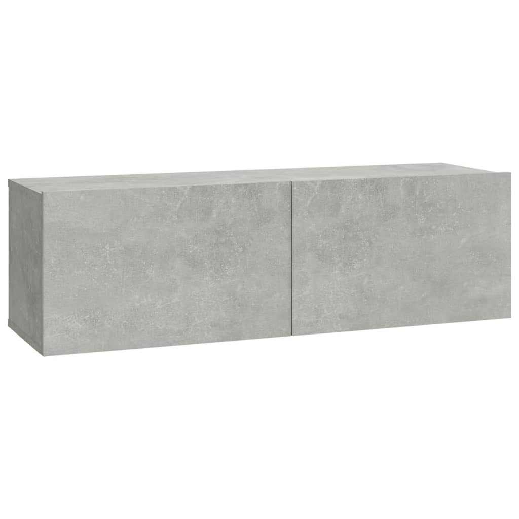 vidaXL Set de muebles de TV 3 pzas madera contrachapada gris hormigón