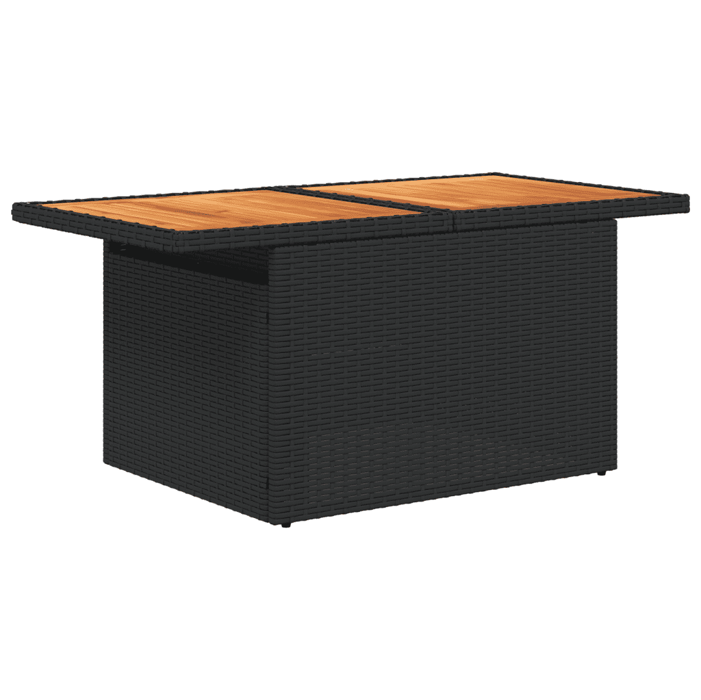 vidaXL Set de comedor de jardín 7 pzas y cojines ratán sintético negro