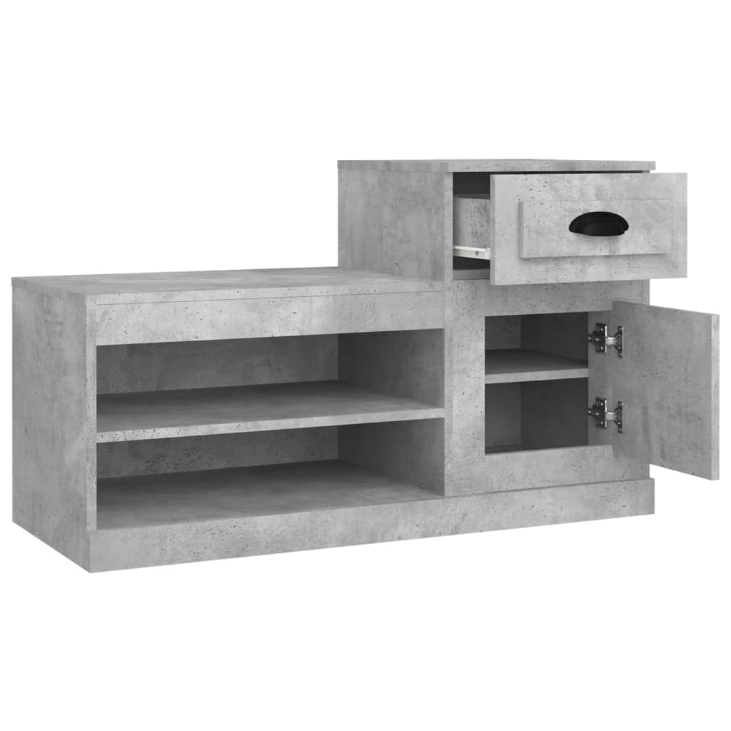 vidaXL Mueble zapatero madera contrachapada gris hormigón 100x42x60 cm