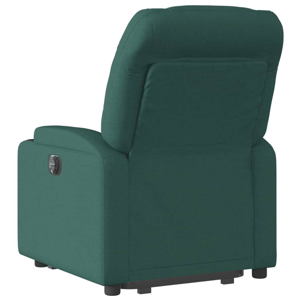 vidaXL Sillón reclinable elevable tela verde oscuro