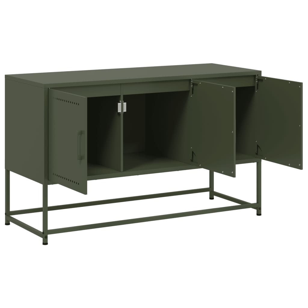 vidaXL Mueble para TV de acero verde oliva 100,5x39x60,5 cm