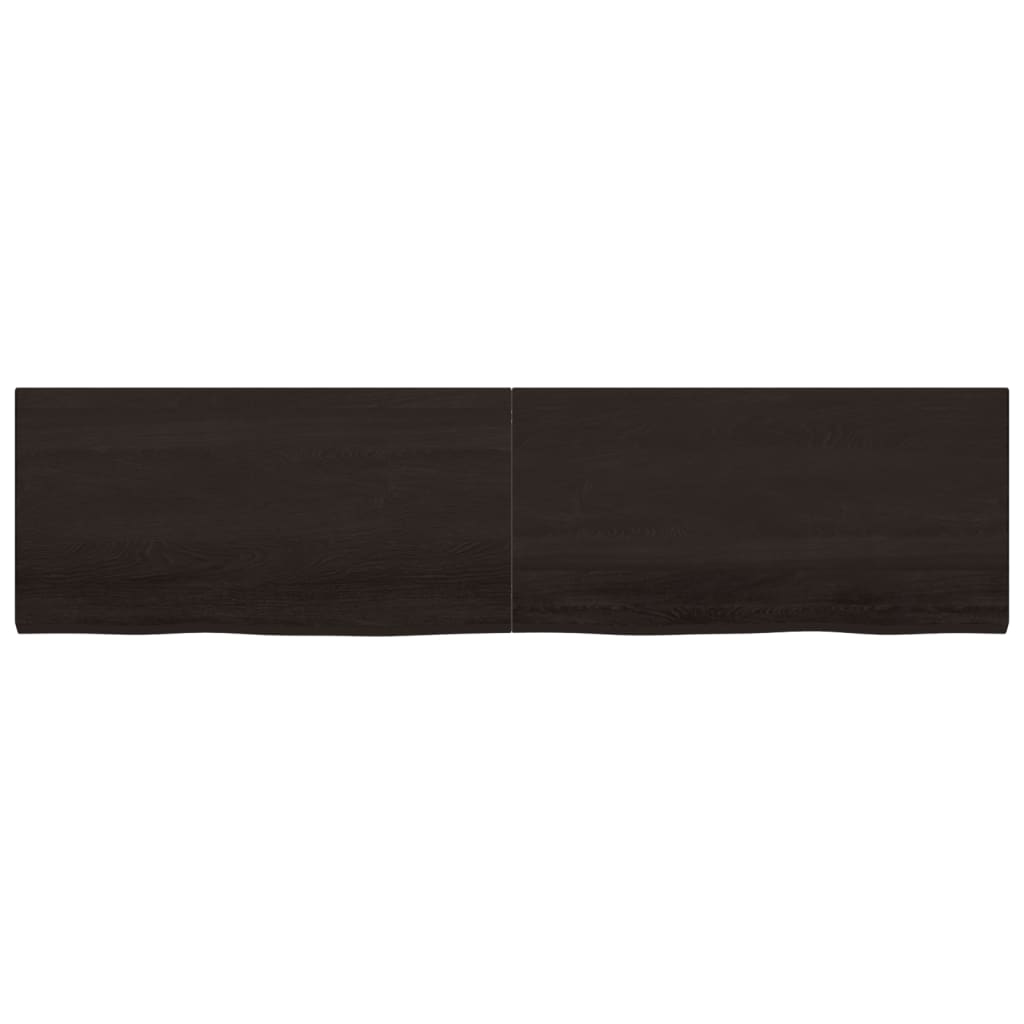 vidaXL Tablero mesa madera roble tratada marrón oscuro 200x50x(2-4) cm