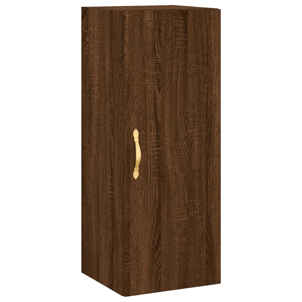 vidaXL Aparador alto madera contrachapada roble marrón 34,5x34x180 cm