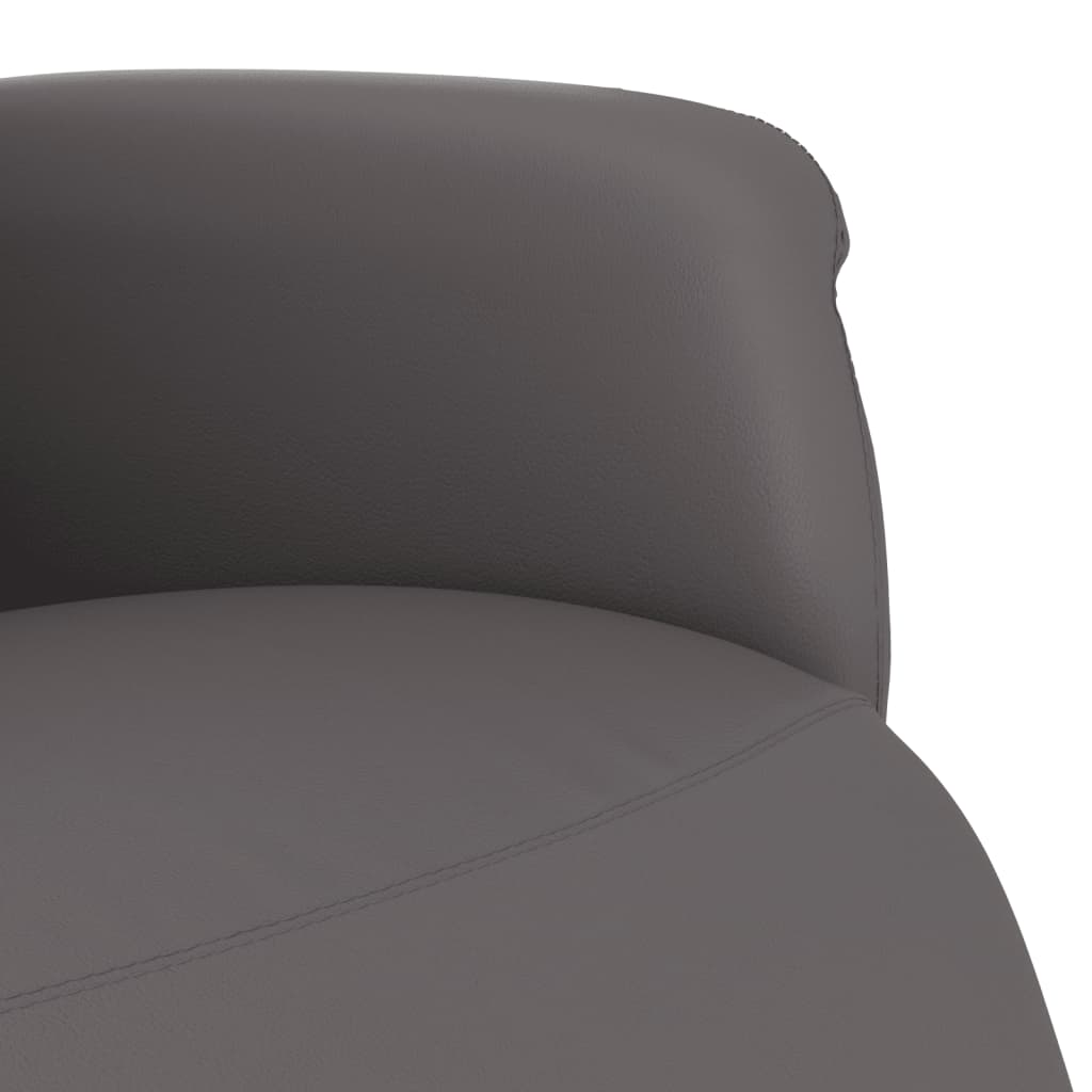 vidaXL Sillón reclinable con reposapiés cuero sintético gris