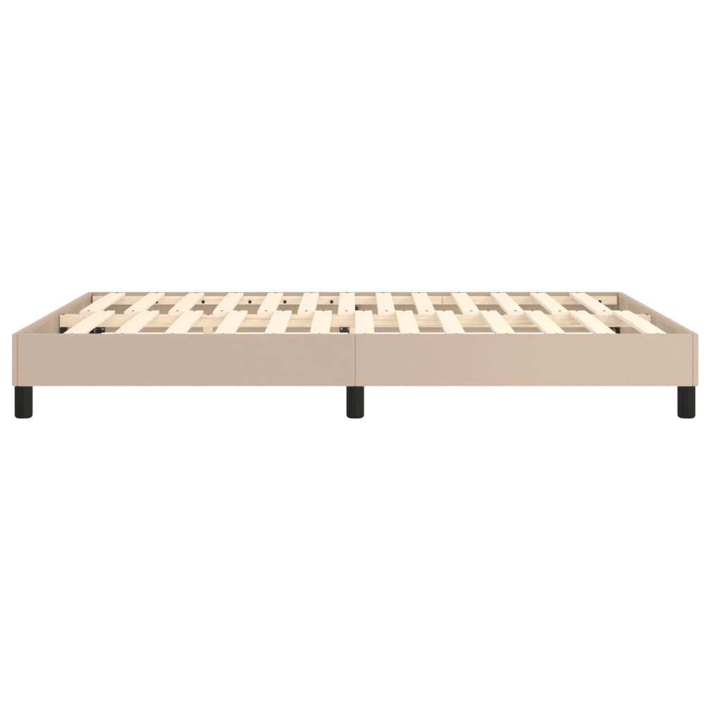 vidaXL Estructura de cama de cuero sintético capuchino 140x200 cm