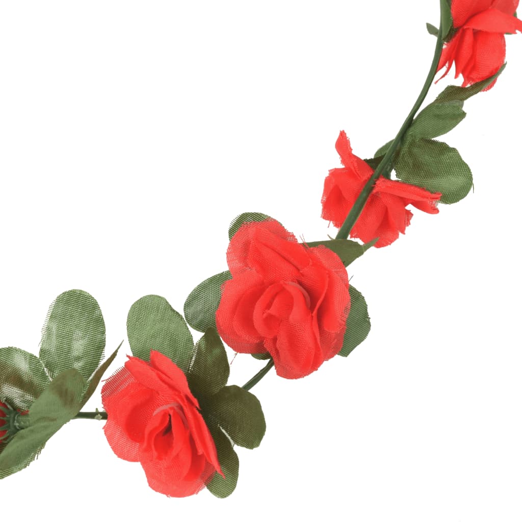 vidaXL Guirnaldas de flores de Navidad 6 uds rojo primaveral 250 cm