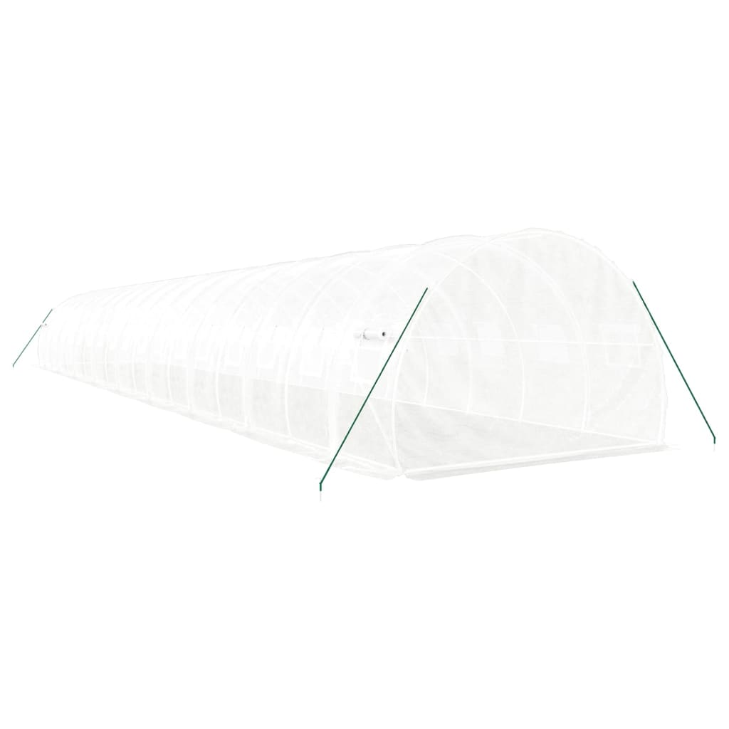 vidaXL Invernadero con estructura de acero blanco 54 m² 18x3x2 m