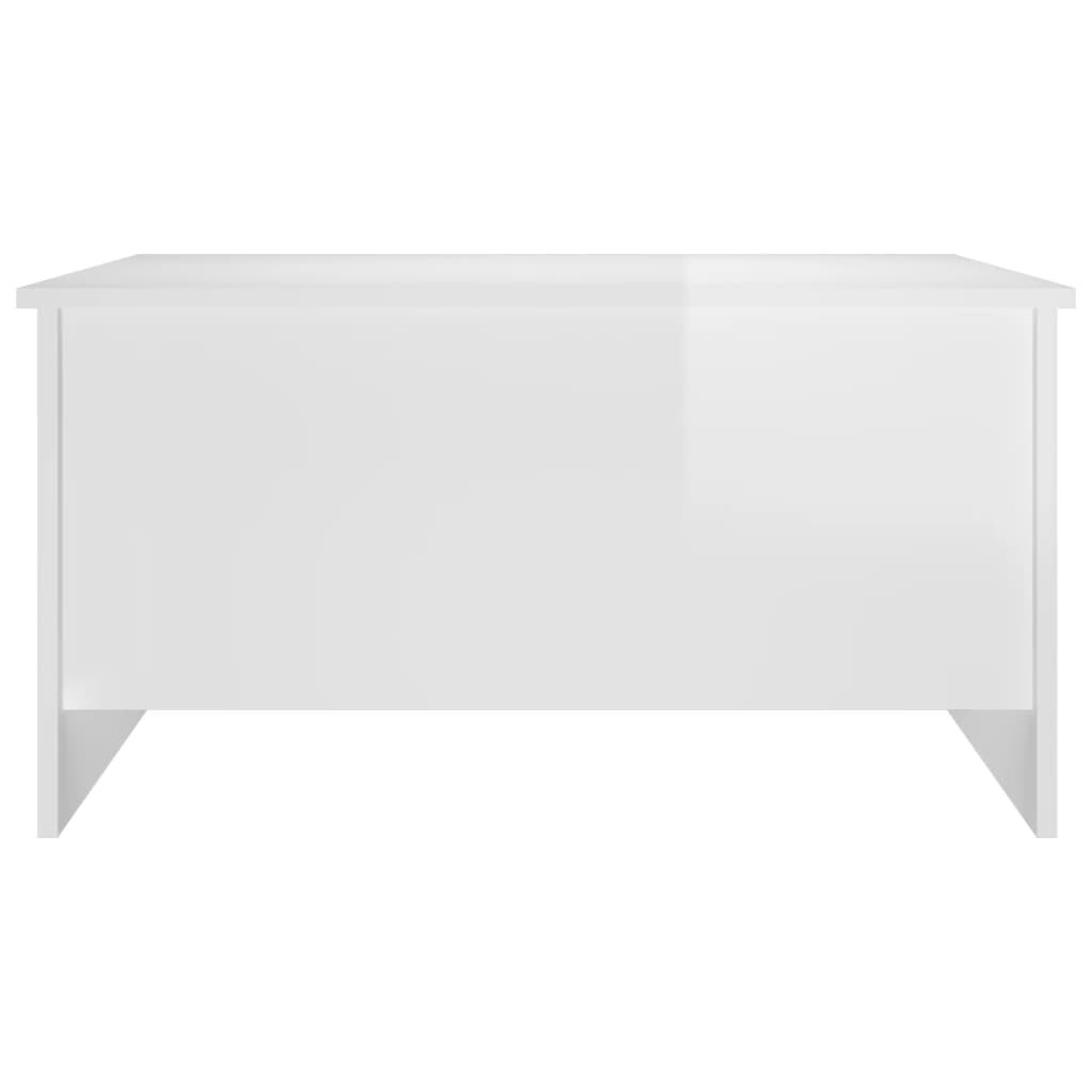 vidaXL Mesa de centro madera ingeniería blanco brillo 80x55,5x41,5 cm