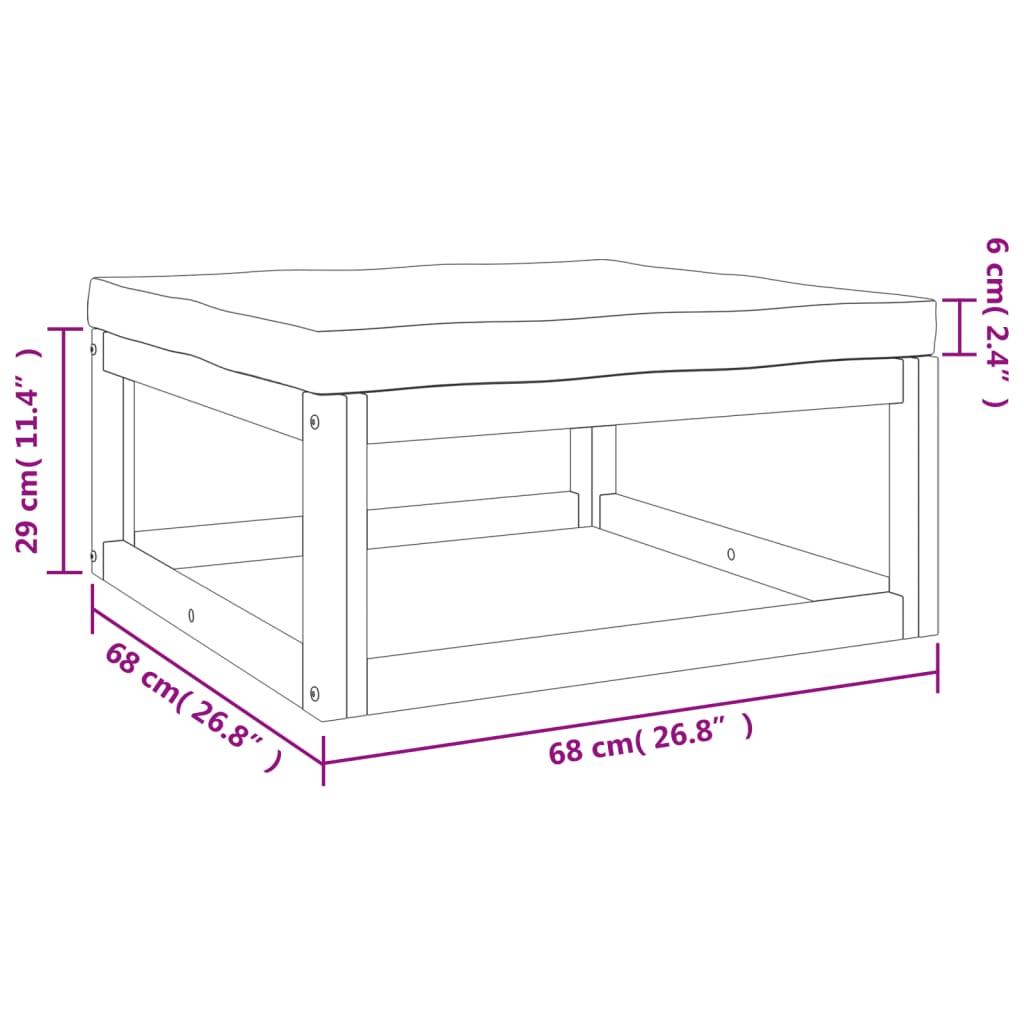 vidaXL Set muebles de jardín 6 pzas madera maciza y cojines gris taupé