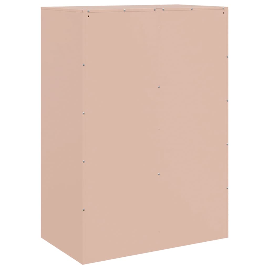 vidaXL Aparador de acero rosa 67x39x95 cm