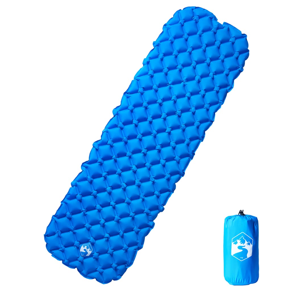 vidaXL Colchón inflable de camping para 1 persona azul 190x58x6 cm