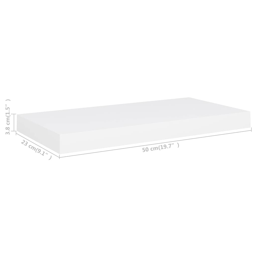 vidaXL Estante flotante de pared MDF blanco 50x23x3,8 cm