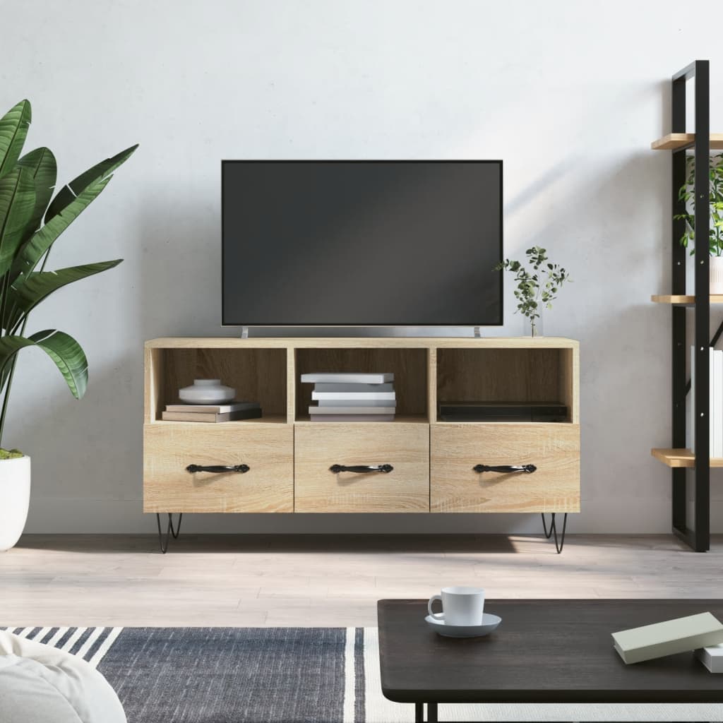 vidaXL Mueble de TV madera de ingeniería roble Sonoma 102x36x50 cm