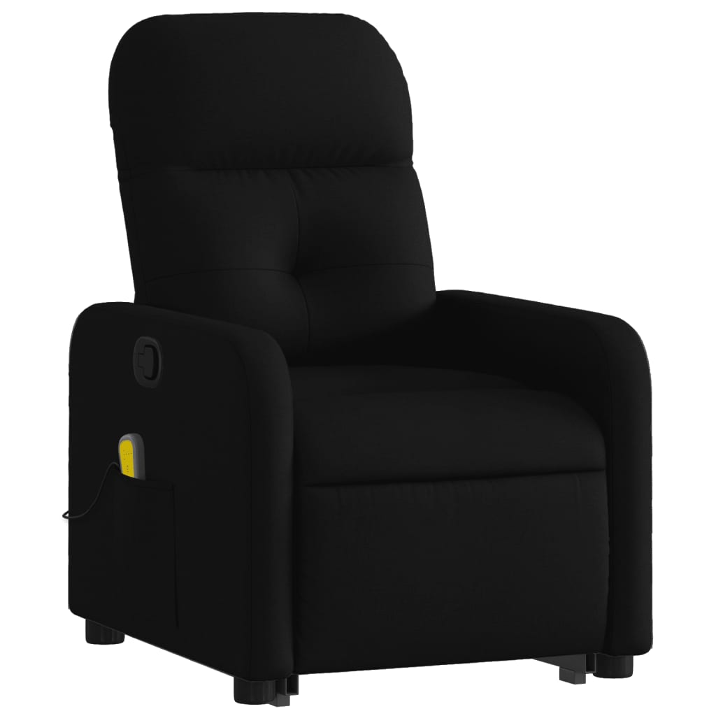 vidaXL Sillón reclinable de masaje elevable tela negro