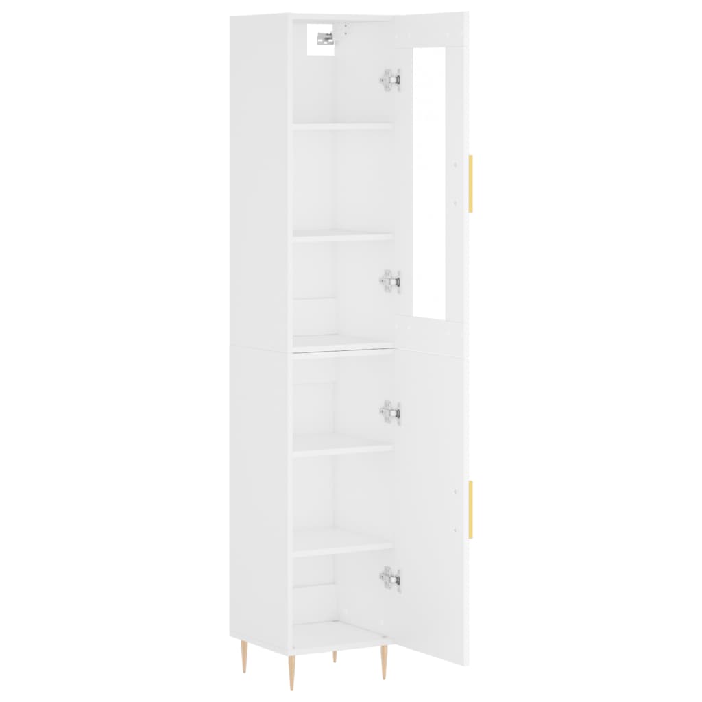 vidaXL Aparador alto madera contrachapada blanco 34,5x34x180 cm