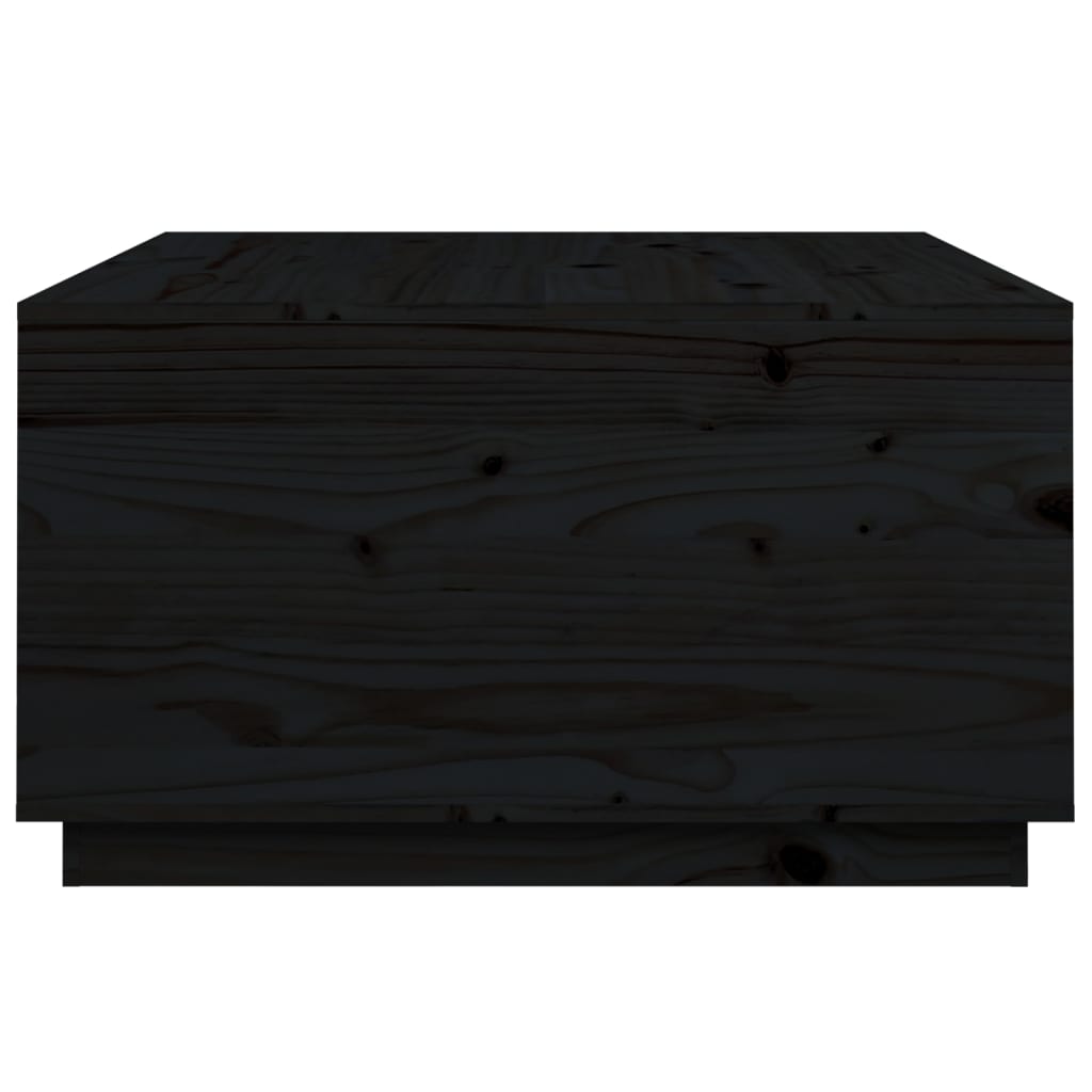 vidaXL Mesa de centro de madera maciza de pino negro 80x80x45 cm