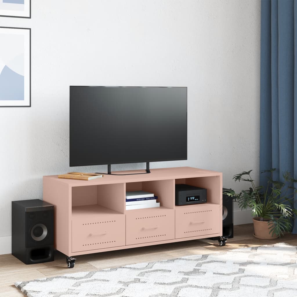 vidaXL Mueble de TV acero rosa 100,5x39x43,5 cm