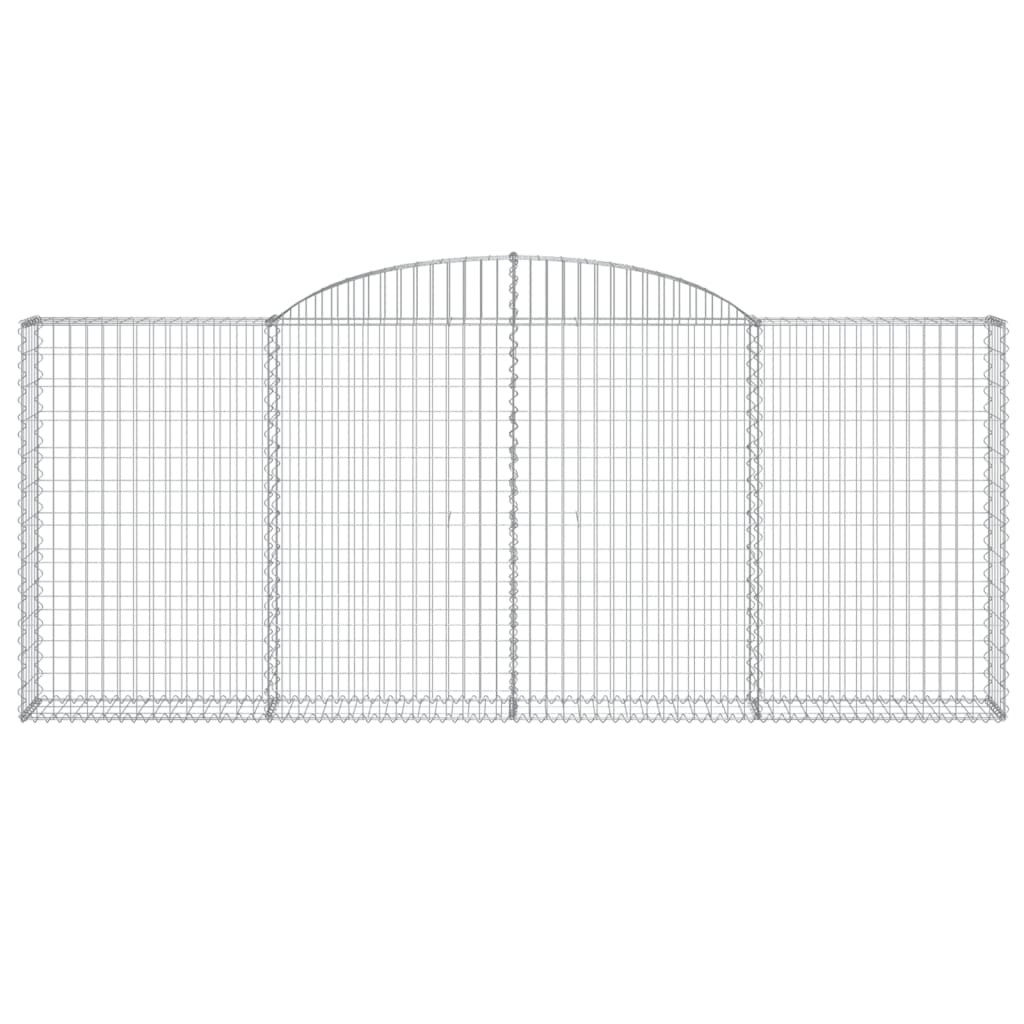 vidaXL Cestas de gaviones 9 uds forma de arco hierro 300x30x120/140 cm