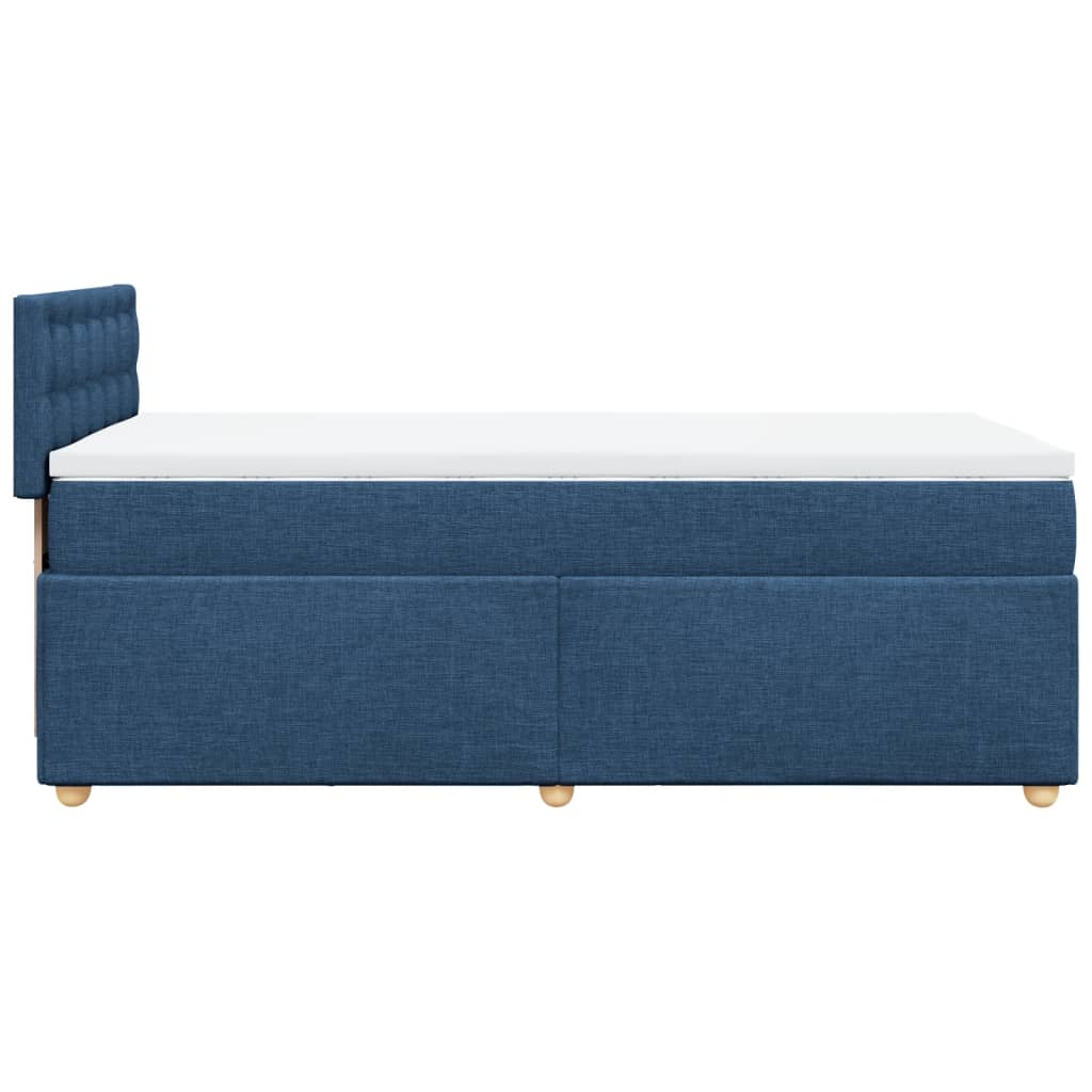 vidaXL Cama box spring con colchón tela azul 80x200 cm