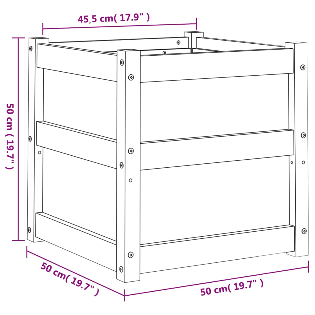 vidaXL Jardineras de exterior 2 uds madera maciza de pino marrón cera