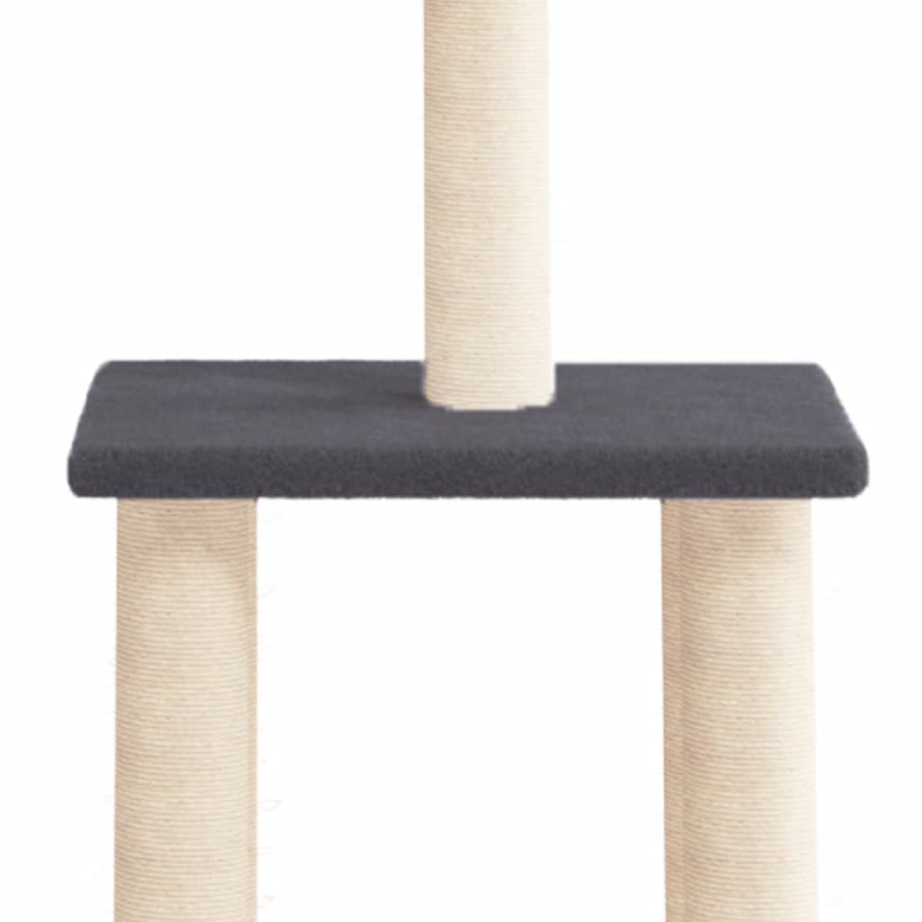 vidaXL Rascador para gatos con postes de sisal gris oscuro 85,5 cm