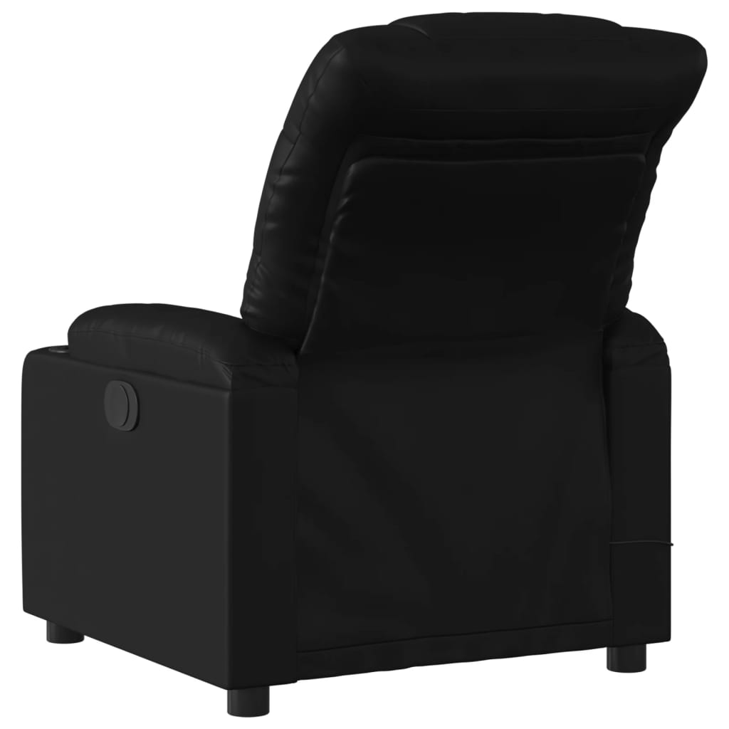 vidaXL Sillón de masaje reclinable eléctrico cuero sintético negro