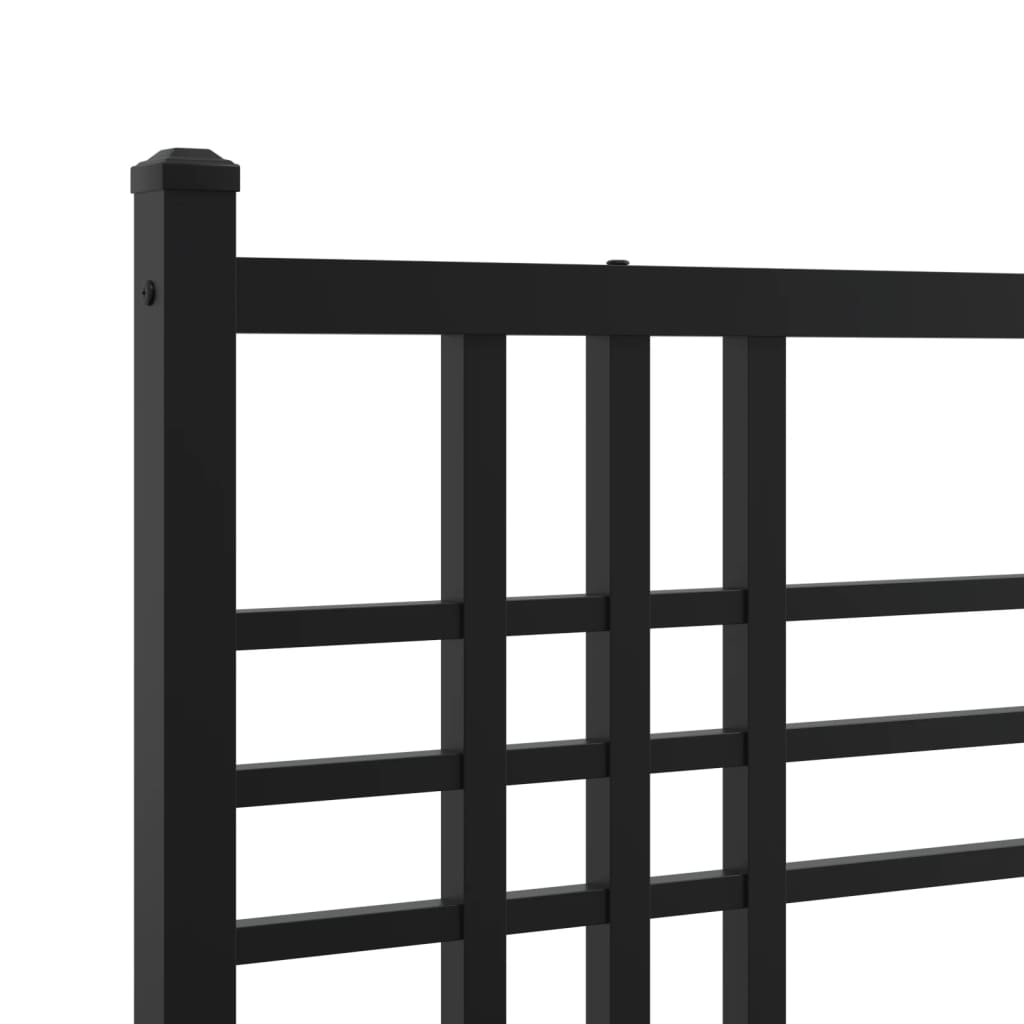 vidaXL Estructura cama sin colchón con estribo metal negro 75x190 cm