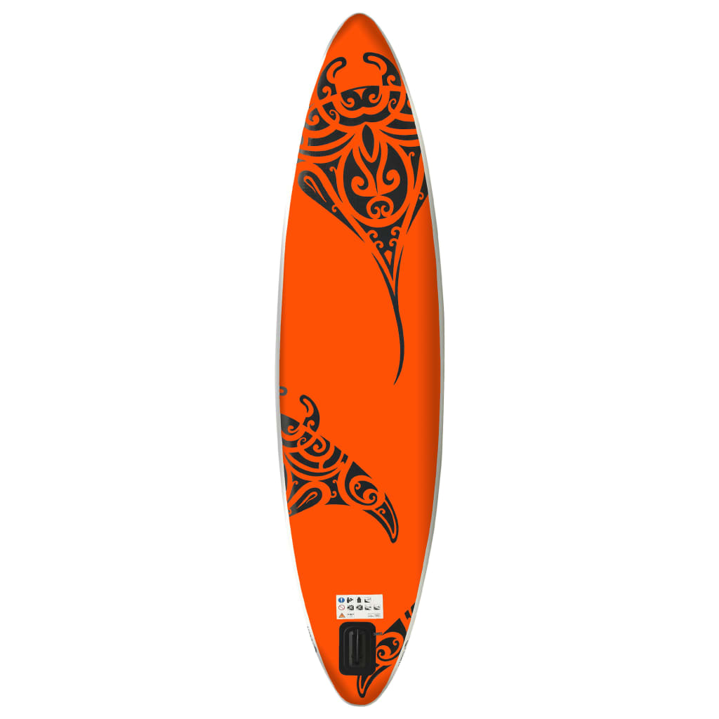 vidaXL Juego de tabla de paddle surf inflable naranja 305x76x15 cm