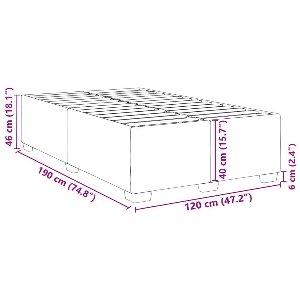 vidaXL Estructura de cama cuero sintético blanco 120x190 cm