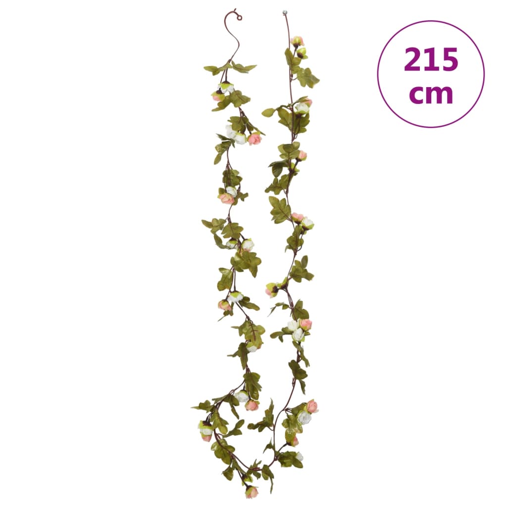 vidaXL Guirnaldas de flores de Navidad 6 uds champagne 215 cm