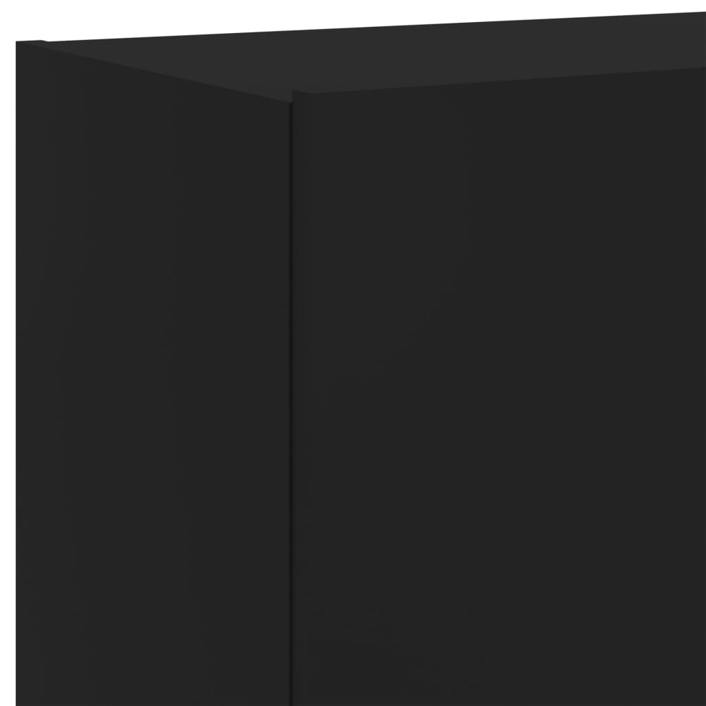 vidaXL Mueble de TV de pared con luces LED negro 60x35x41 cm