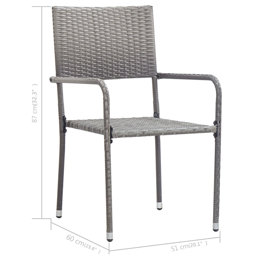 vidaXL Juego de comedor para jardín 3 piezas gris