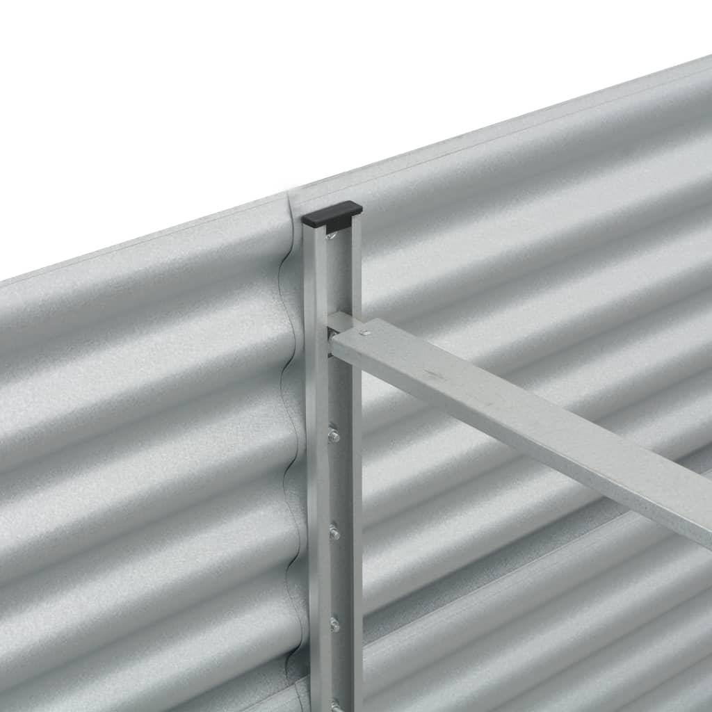 vidaXL Arriate de acero galvanizado plateado 400x80x81 cm