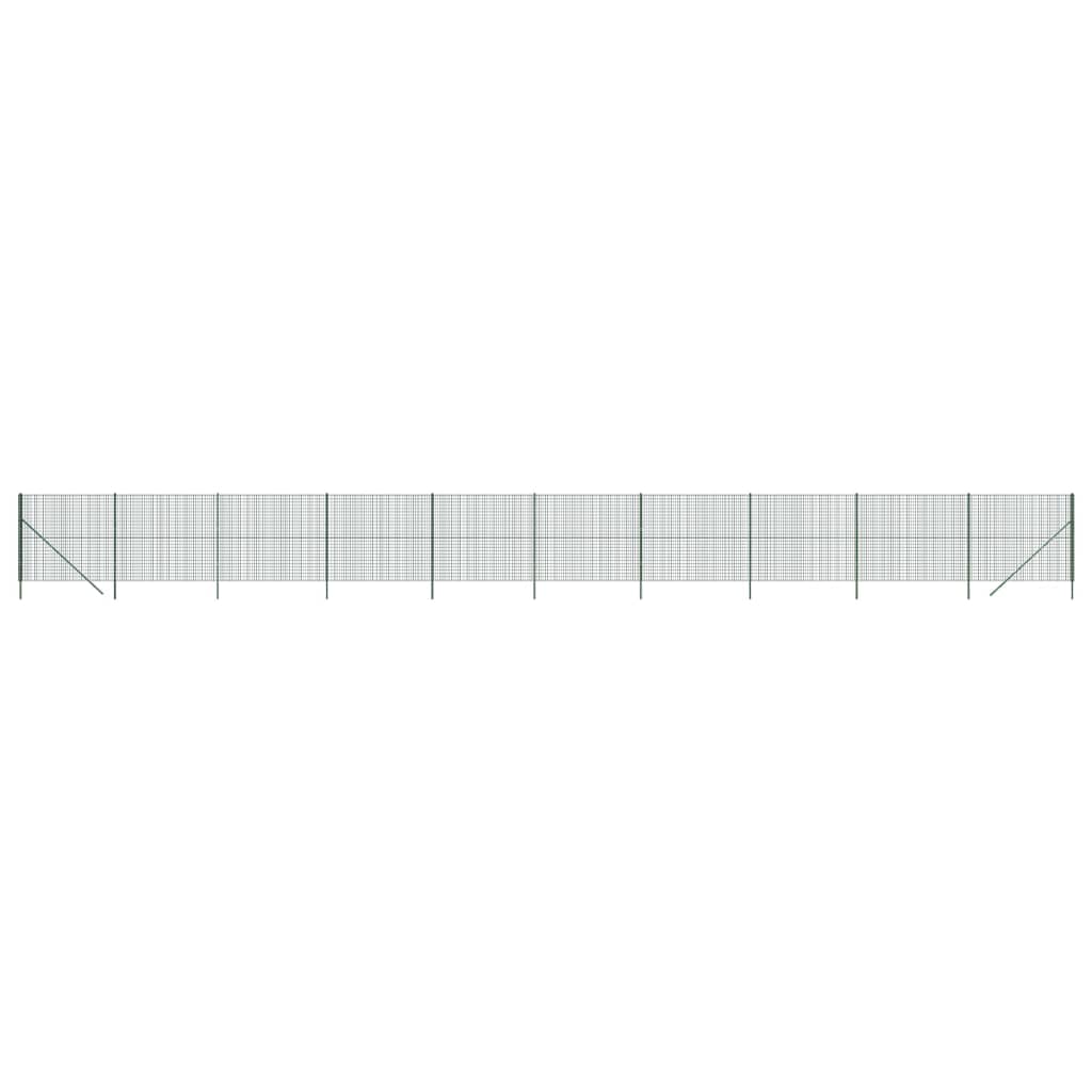 vidaXL Cerca de alambre de acero galvanizado verde 1,4x25 m