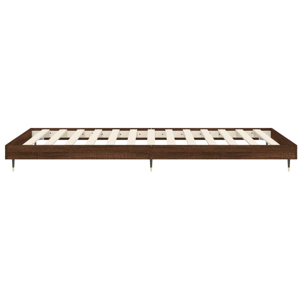 vidaXL Estructura de cama sin colchón madera marrón roble 75x190 cm