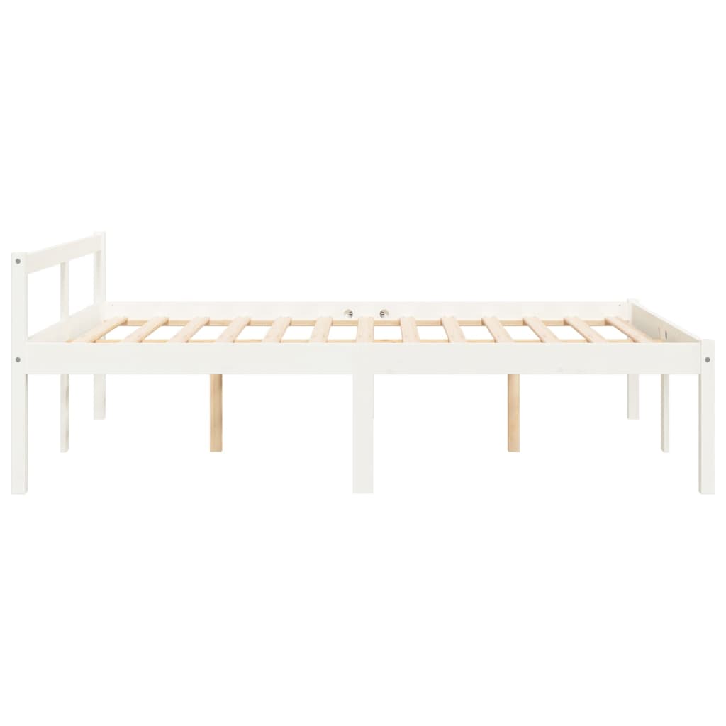 vidaXL Cama para personas mayores madera maciza pino blanca 120x190 cm