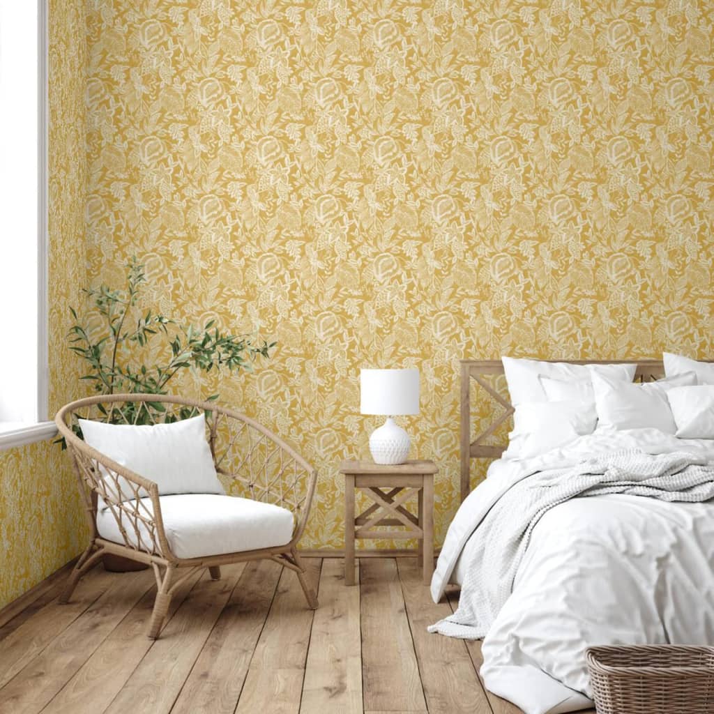 DUTCH WALLCOVERINGS Papel pintado Mae ocre y beige