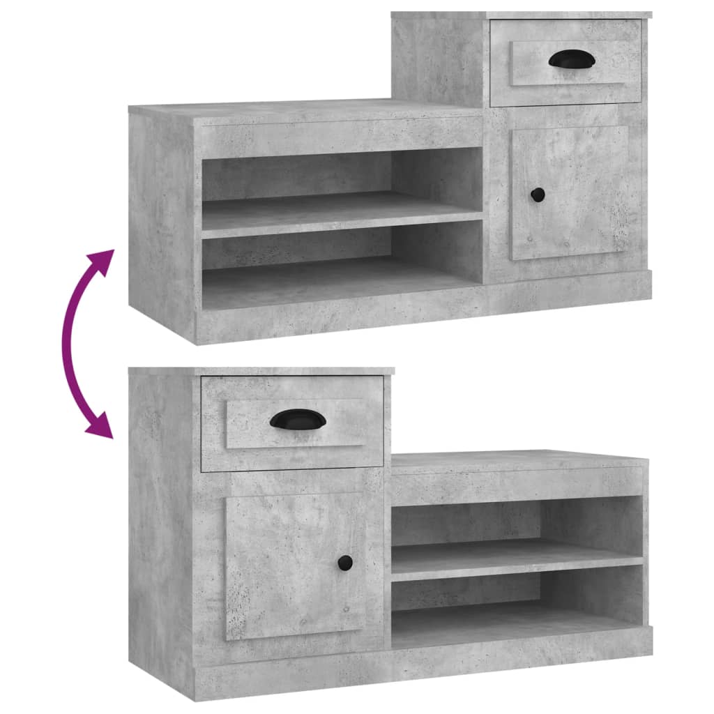 vidaXL Mueble zapatero madera contrachapada gris hormigón 100x42x60 cm