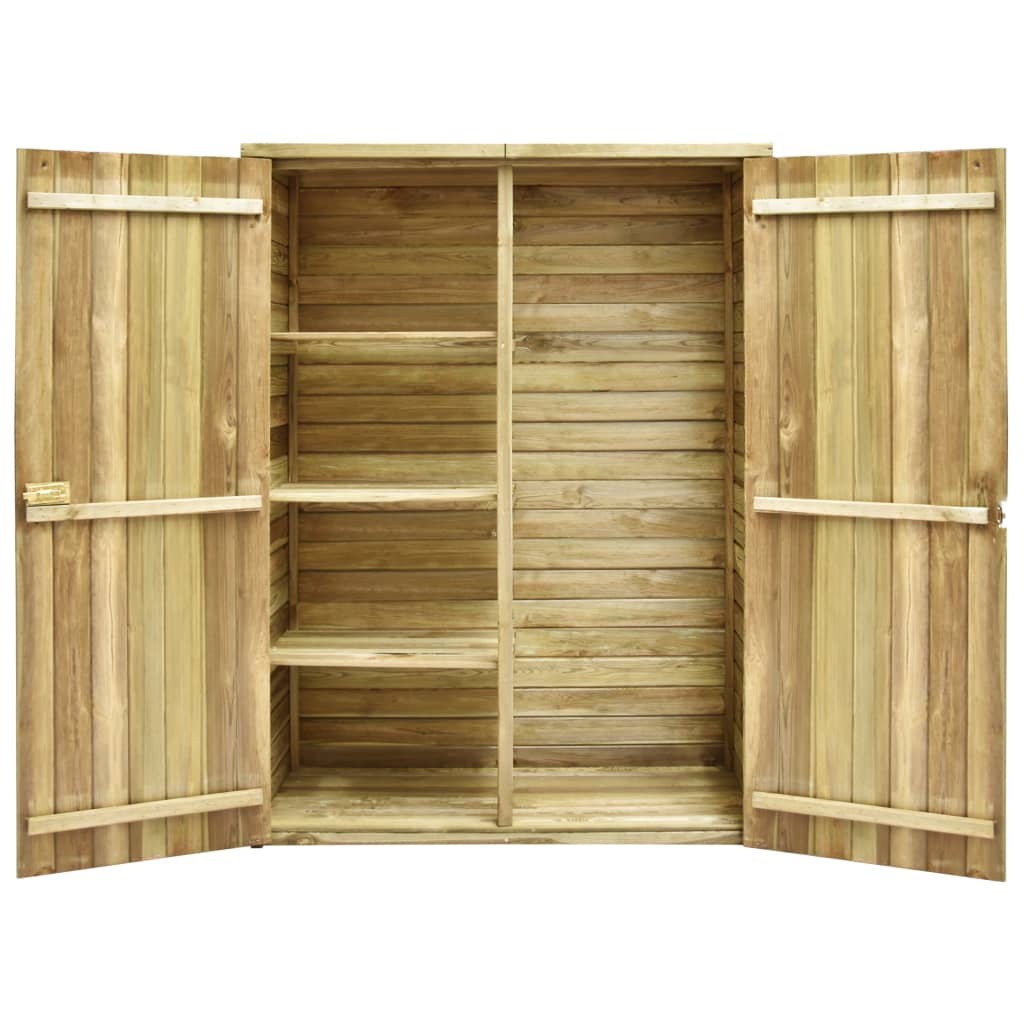 vidaXL Caseta herramientas jardín madera pino impregnada 123x50x171 cm