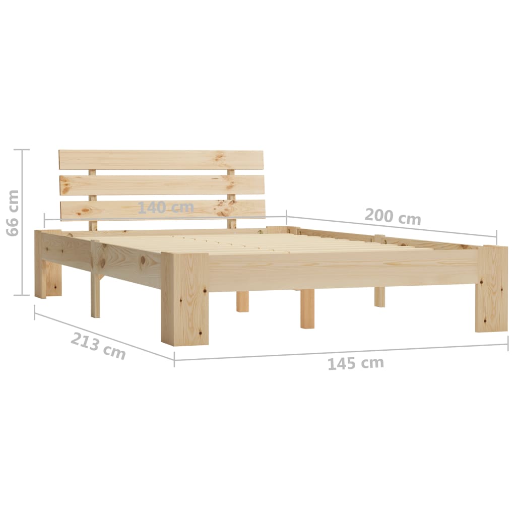 vidaXL Estructura de cama sin colchón madera de pino blanca 140x200 cm