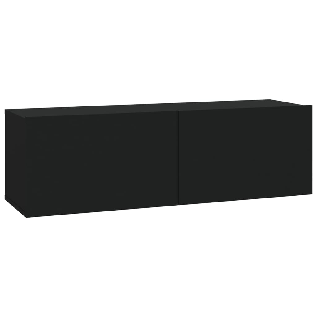 vidaXL Set de muebles para TV 4 piezas madera contrachapada negro