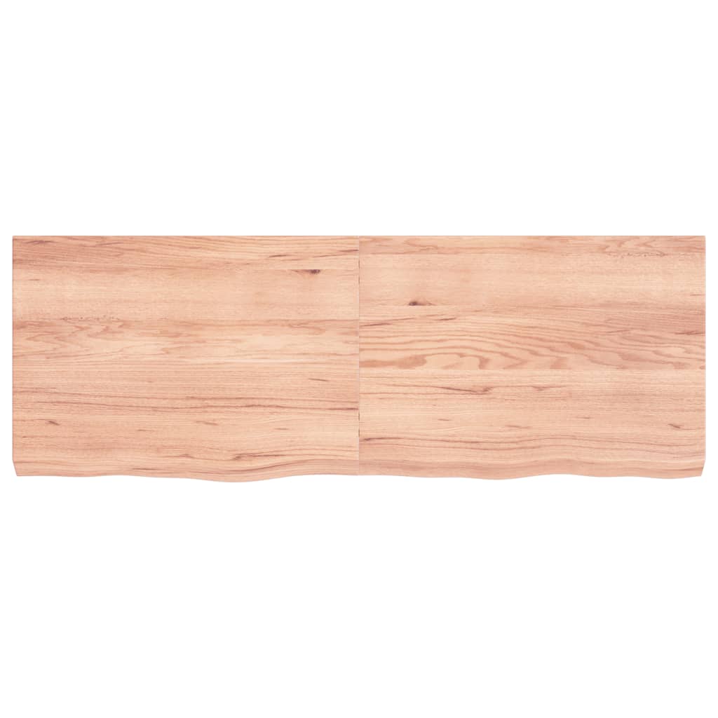 vidaXL Tablero mesa madera roble tratada marrón claro 140x50x(2-6) cm