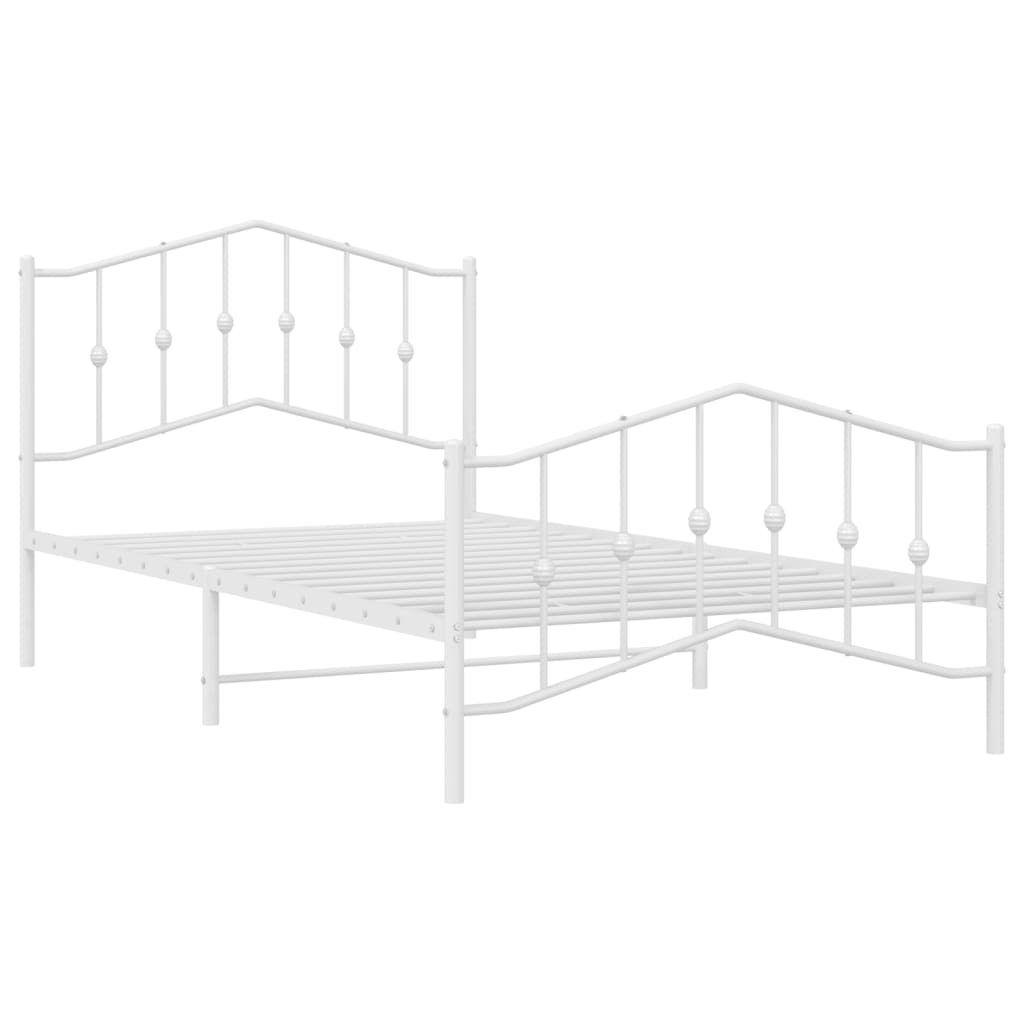 vidaXL Estructura cama sin colchón con estribo metal blanco 100x200 cm