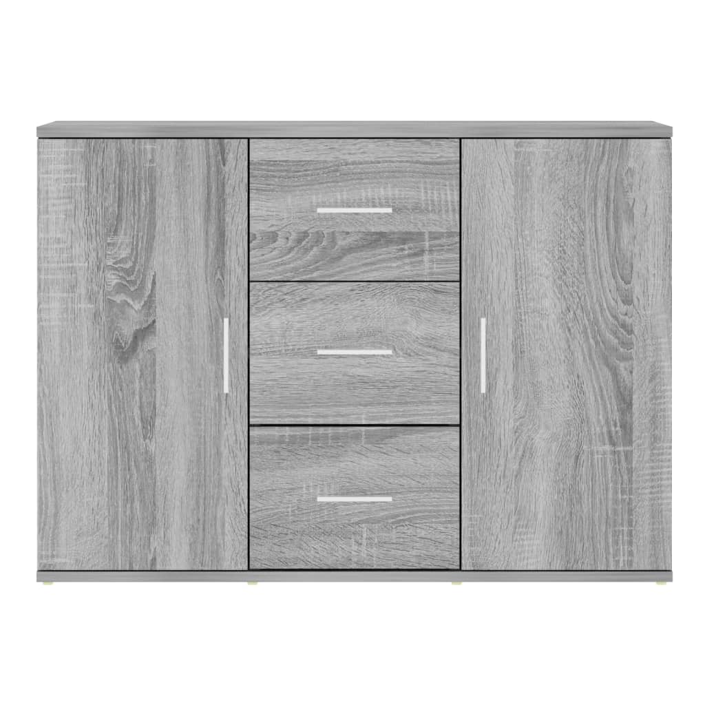 vidaXL Aparador de madera contrachapada gris Sonoma 91x29,5x65 cm
