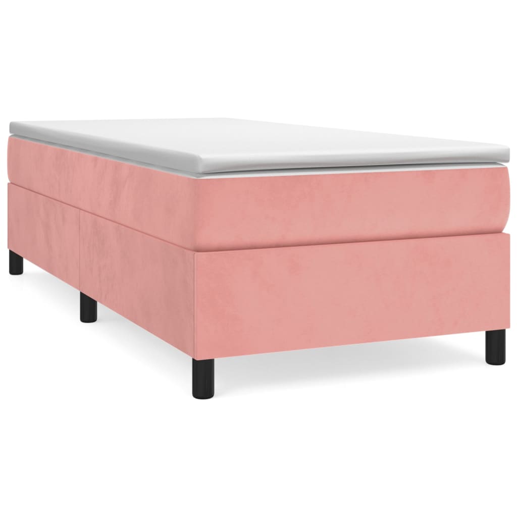 vidaXL Estructura de cama de terciopelo rosa 90x200 cm