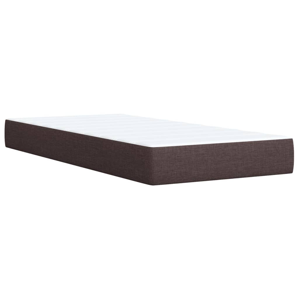 vidaXL Cama box spring con colchón tela marrón oscuro 100x200 cm