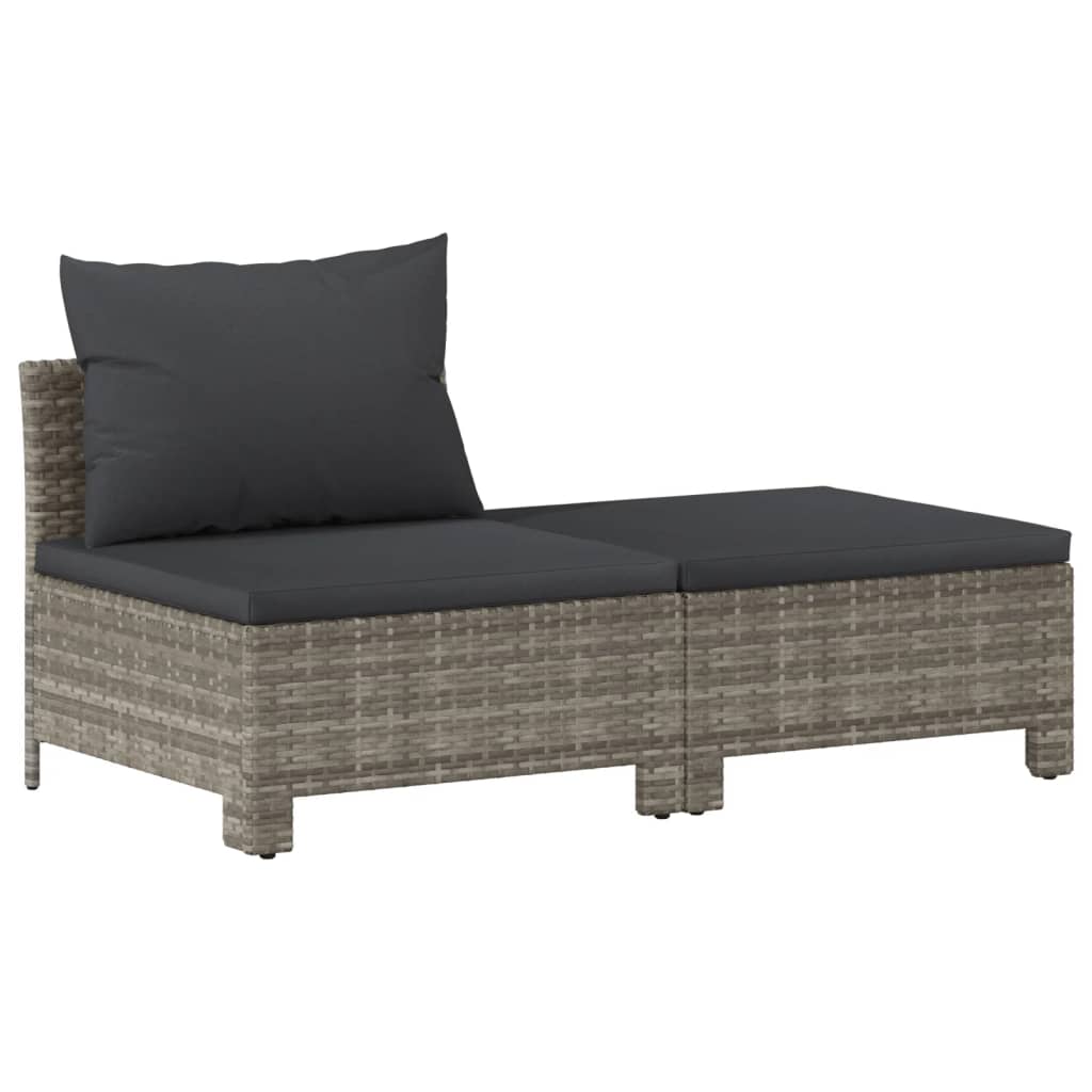 vidaXL Set de muebles de jardín 8 pzas y cojines ratán sintético gris