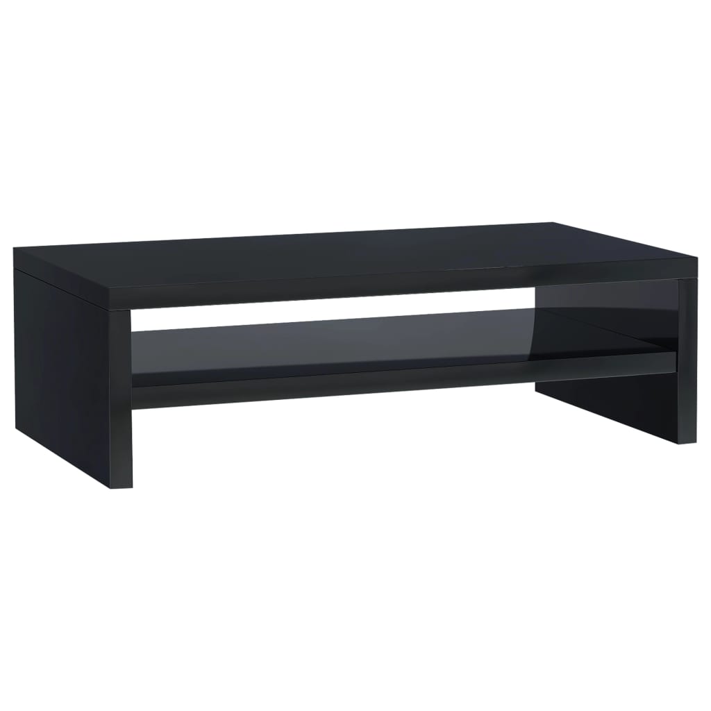 vidaXL Soporte para pantalla contrachapada negro brillante 42x24x13 cm