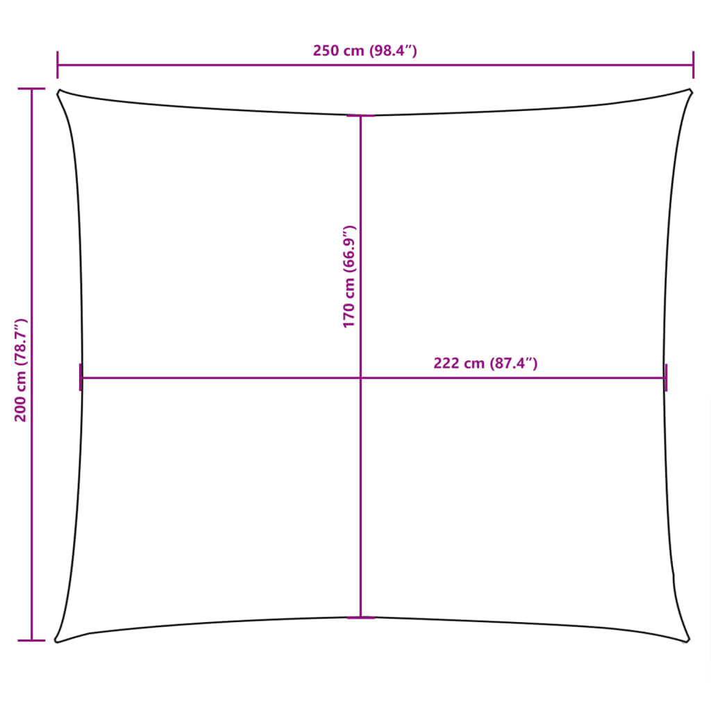 vidaXL Toldo de vela rectangular tela Oxford terracota 2x2,5 m